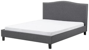 Čalúnená posteľ 160x200cm sivá MONTPELLIER Beliani