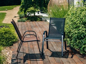 AKCIA Záhradné kreslá TAVERNO set 2ks sivá/čierna II. akosť