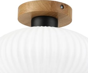 Stropné svietidlo HARMA WOOD, 1xE27/15W/230V, dub/biela, priemer 25 cm
