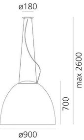 Artemide A242910 - Luster na lanku NUR 2xR7s/11W/230V šedá