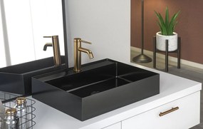 Sapho Sapho, AURUM nerezové umývadlo, priemer 38cm, vrátane výpuste, gun metal, AU101