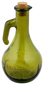 Zelená fľaša na olej z recyklovaného skla Ego Dekor Olive, 500 ml
