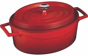 LAVA Metal Liatinový oválny hrniec červená, 4,8 l, pr. 29 cm