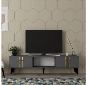 TV stolík/skrinka Pebine 2 (antracit + zlatá) . Vlastná spoľahlivá doprava až k Vám domov. 1095305