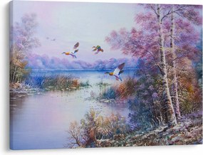 Obraz - Prichádza jeseň, olejomaľba (70x50 cm)