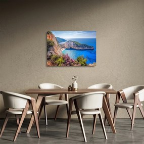 Sklenený obraz - Pláž Navagio, Grécko (70x50 cm)