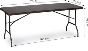 Cateringový stôl 180 cm skladací hnedý