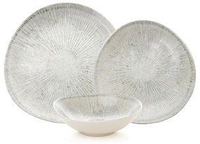 Jedálna sada 24 ks sivá/porcelán