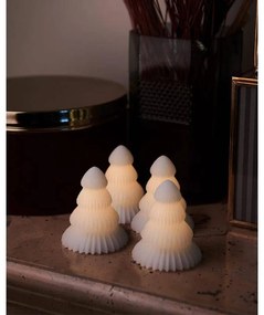 SIRIUS LED vosková svíčka stromeček, sada 4 kusy, 7 cm