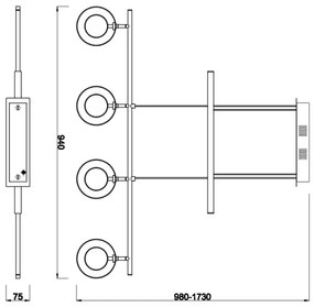 Reality - LED Luster na lanku PRATER 4xLED/4,5W/230V