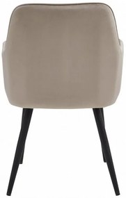 Kreslo NANA - tmavý béžový zamat / čierne nohy