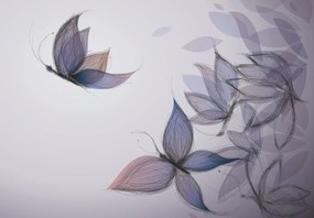 Fototapeta - Kreslenie motýľa (147x102 cm)