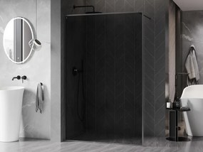 Mexen Kioto-F, sprchová zástena s rámom 70 x 202 cm, 8 mm grafit, grafitový profil, 800-070-104-66-40
