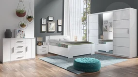 Spálňa Kler IX, Farby: biela / biely + ekokoža soft 017 pik
