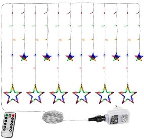 VOLTRONIC Vianočný záves,svietiace hviezdy, 150 LED, farebný