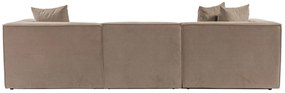 Trojmiestna pohovka Sora s rámom zo 100% hrabového dreva 325 x 102 cm, kapučínová
