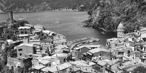 Obraz čiernobiele pobrežie Talianska Varianta: 100x50