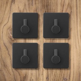 Erga Pad, samolepiaci háčik na uteráky 4,5x4,5 cm (4ks), čierna matná, ERG-YKA-CH.PAD-4-BLK