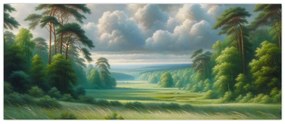 Obraz - Zelená krajina (120x50 cm)