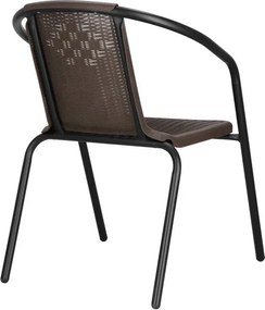 Kovová záhradná súprava Springos – 2 stoličky a stôl so sklenenou doskou