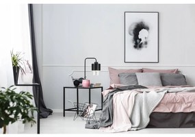 Stolná lampa Roma, 1x čierne/transparentné sklenené tienidlo
