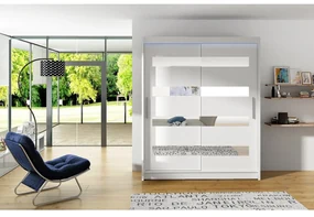 Skriňa s posuvnými dverami Presto XIII, Farby: sonoma, Osvetlenie: osvetlenie LED RGB - farebné