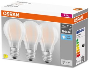 OSRAM LED žiarovka E27 Base CL A 7,5W matná 3