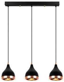 Závesné svietidlo v čierno-medenej farbe s kovovým tienidlom Yildo – Opviq lights