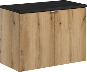 Comad Kúpeľňová skrinka pod umývadlo na dosku SET-NOA B Black 80 dub coast evoke/čierna
