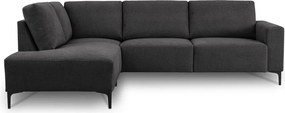 Antracitová ženilková rohová pohovka (ľavý roh/do L) Fabian – Scandic