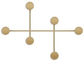 Kovový nástenný vešiak v zlatej farbe Dama-A – Kalune Design