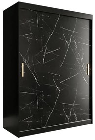 Skriňa Marmur T 150 čierna/mramor čierna