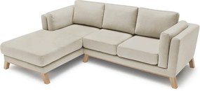 Béžová rohová pohovka Bobochic Paris Seattle, ľavý roh