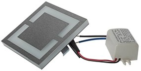 Schodiskové LED svietidlo Quadro, 1x LED 0,6w, 3000k, s