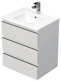 Kúpeľňová skrinka s umývadlom SAT Cube Way 60x71x46 cm biela mat CUBE3D603ZBMOD
