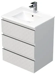 Kúpeľňová skrinka s umývadlom SAT Cube Way 60x71x46 cm biela mat CUBE3D603ZBMOD