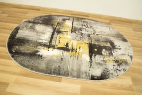 Koberec Victoria 7657A antracitový / žltý / krémový