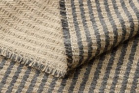 Koberec JUTE 3650 so strapcami čierny / béžový