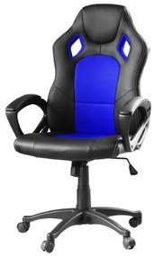 Gamer stolička Basic s farebnou opierkou, modrá