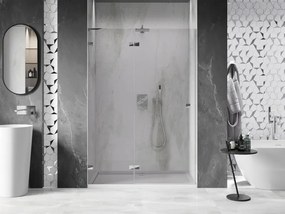 Mexen, Mexen Lunar L ľavé otočné sprchové dvere 140 cm, transparentné, chróm - 834L-140-000-01-00-L