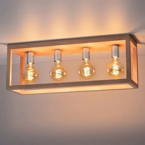 Spot-Light 9158474L - Stropné svietidlo KAGO 4xE27/60W/230V matný dub