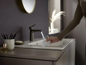 Hansgrohe Talis E, umývadlová batéria 110 s odtokovou súpravou s ťahadlom, kefovaná čierna chrómová, HAN-71710340