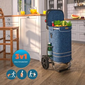 Nákupná taška na kolieskach EASY, 50l, modrá Jurhan