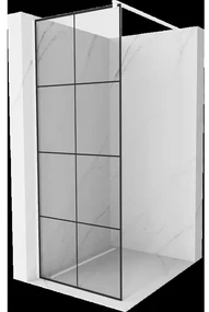 Mexen Kioto sprchová stena 90 x 200 cm, transparentnéné/čierny vzor 8 mm, biela - 800-090-101-20-77
