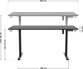Elektrický výškovo nastaviteľný stôl Mark Adler Leader 7.6 čierny