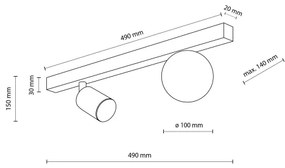Bodové svietidlo VOX 1xG9/8W/230V + 1xGU10/10W čierna