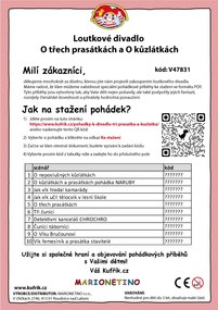 MARIONETINO – Bábkové divadlo: O troch prasiatkach a o kozliatkach (15 bábok, 2 rozprávky)