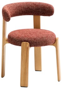 Jedálenská stolička z jaseňového dreva v prírodnej farbe/v terakotovej farbe Granite – Kave Home