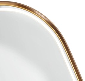 Zrkadlo do kúpeľne ružové zlato vrátane LED a dotykového stmievača - Geraldien