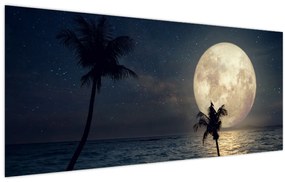 Obraz - Pláž s splnom (120x50 cm)